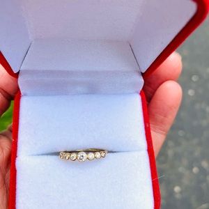 14k gold bezel set diamond ring